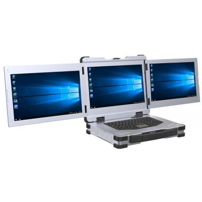 China 3 Screen Monitor Rugged Laptop Computers Military 15.6 Inch en venta