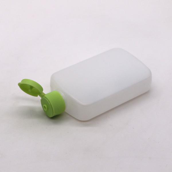 Quality 120ml HDPE Flat Square Cosmetic Bottle with Custom Color and Spiral Flip-Over for sale