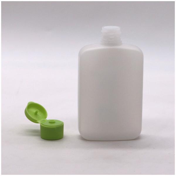 Quality 120ml HDPE Flat Square Cosmetic Bottle with Custom Color and Spiral Flip-Over for sale