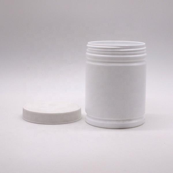 Quality 500ml HDPE Plastic Powder Container with Customized Cylinder Shape Label Sticker for sale