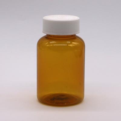 China Botella de plástico de color ámbar PET de 180 ml con tapa de tornillo CRC para cápsulas de píldoras tabletas 6OZ/180ML en venta
