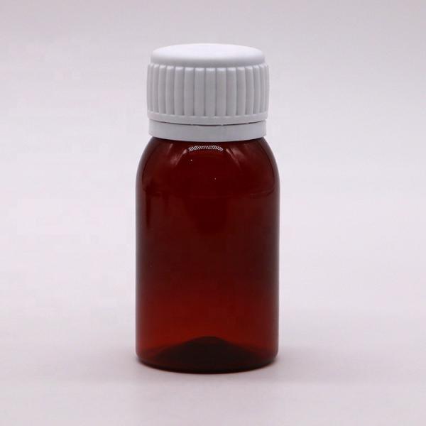 Quality Tamper Evident Cap 50ML PET Cough Syrup Bottle for Oil Lubricating Oral Liquid for sale