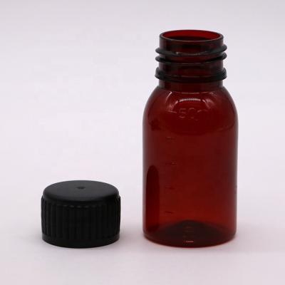 Quality Tamper Evident Cap 50ML PET Cough Syrup Bottle for Oil Lubricating Oral Liquid for sale