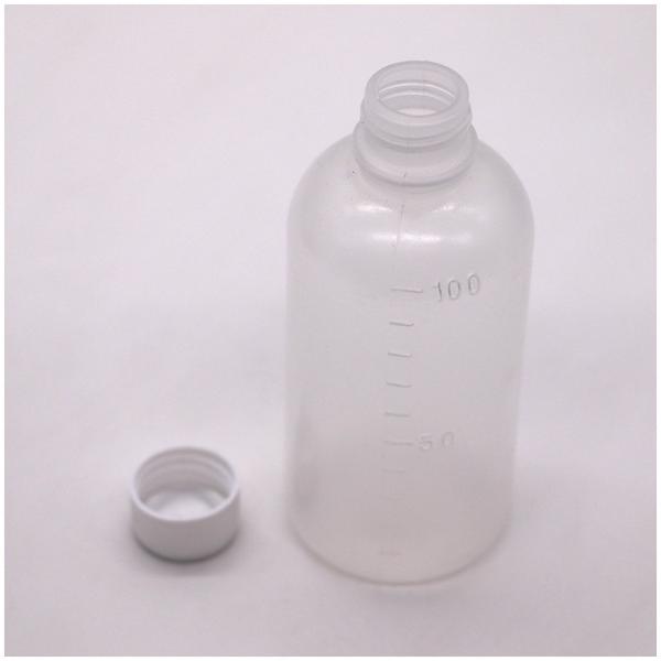 Quality Medicine 100ml PET Liquid Empty Plastic Bottle with Scale and Customizable Color for sale