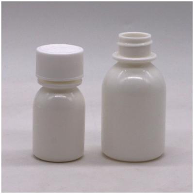 Quality 30ml PE White Oral Liquid Medicine Bottle with Child Resistant Lid and CRC Cap for sale