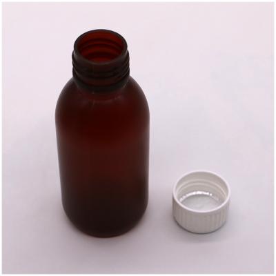 Quality 120ml Cough Syrup Round Liquid Frost Plastic Bottle Container for Medical Waste for sale