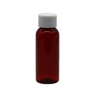 China Botella de plástico de 30 ml PET Boston Round Slim 20-410 jarabe para jarabe de arce Impreso en pantalla en venta