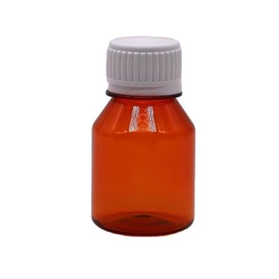 China 50ml PET Empty Portable Plastic Pill Bottles with White Screw Cap Travel Pill Packaging Jar for sale