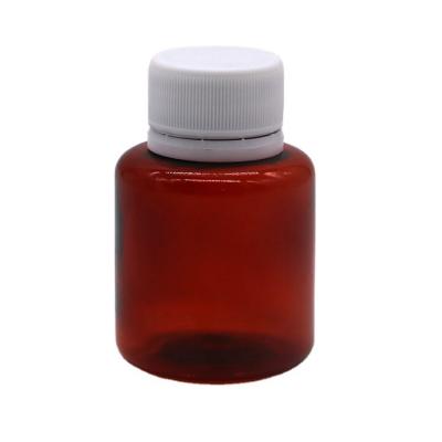 China Botella de líquido oral con tapa de seguridad y sello térmico de 70 ml de jarabe para tos de arce ámbar PET en venta