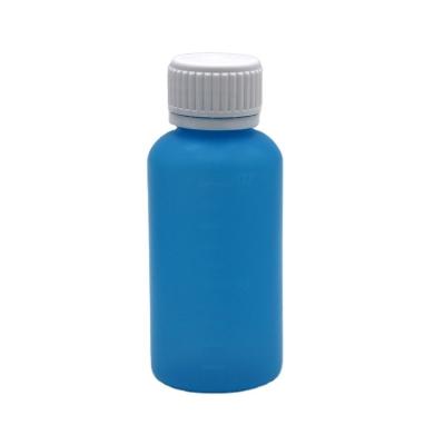 China Customizable Color HDPE 100ml Liquid Empty Plastic Bottle with Scale and Safety Lid for sale