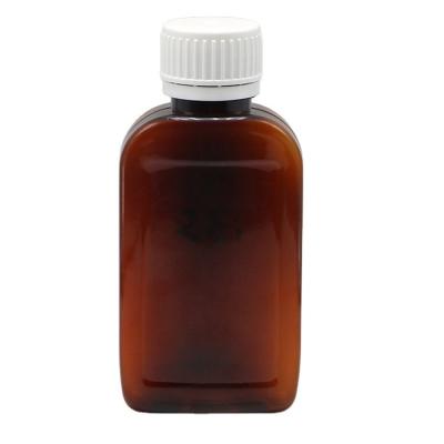 China 100cc PET Amber/Orange Maple Cough Syrup Bottle with CRC Cap and Heat Seal Free Samples for sale