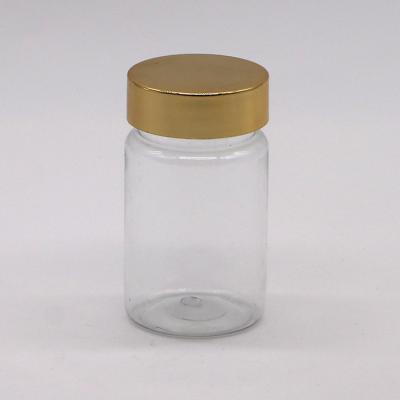 Quality Health Care 70ML PET Plastic Capsule Pill Bottle with Gold Silver Cap for sale