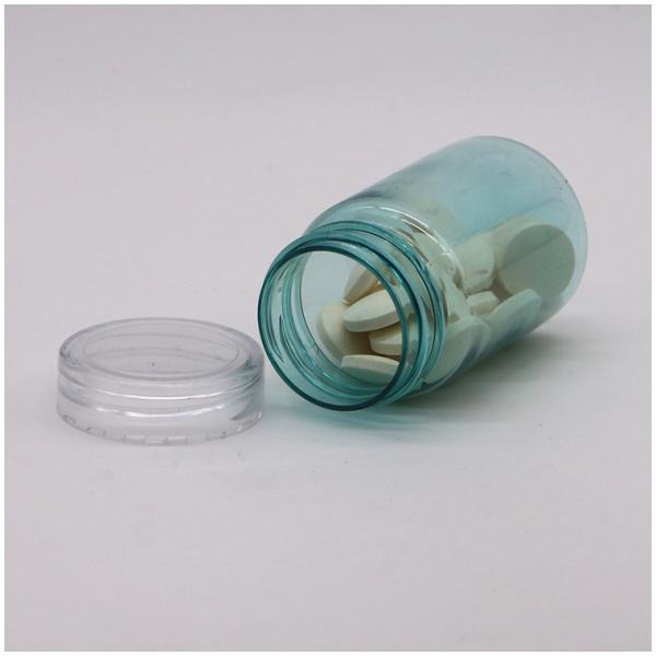 Quality Health Care 70ML PET Plastic Capsule Pill Bottle with Gold Silver Cap for sale