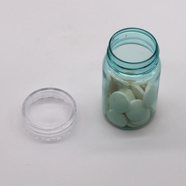 Quality Health Care 70ML PET Plastic Capsule Pill Bottle with Gold Silver Cap for sale