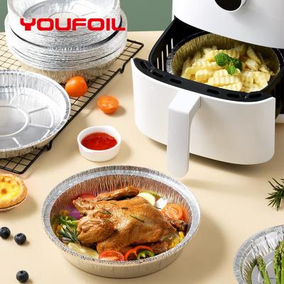China Food Packaging Disposable Aluminum Foil Pan 8inch for Air Fryer for sale