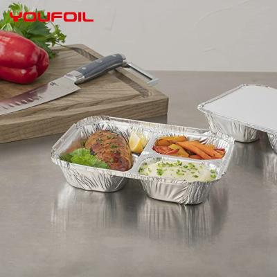 China Take Away Multiple Compartments Disposable Aluminum Foil Tray for sale