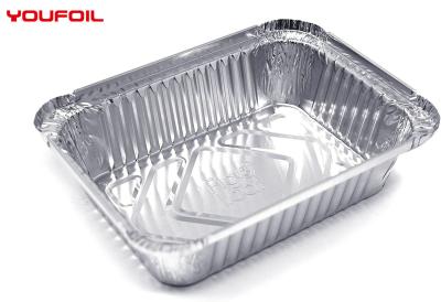 China OEM de aluminio rectangular reciclado de la bandeja del envase de comida del papel de aluminio en venta