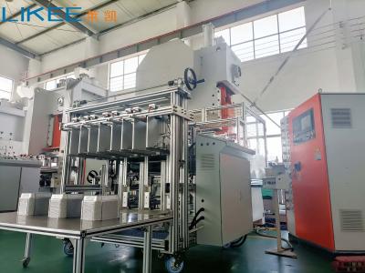 China High Speed 3 Cavities Aluminium Foil Food Container Making Machine Te koop