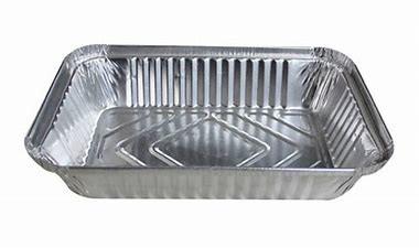 Cina contenitori di alimento eliminabili di alluminio della stagnola d'argento del pacchetto di 800ml 0.03mm in vendita