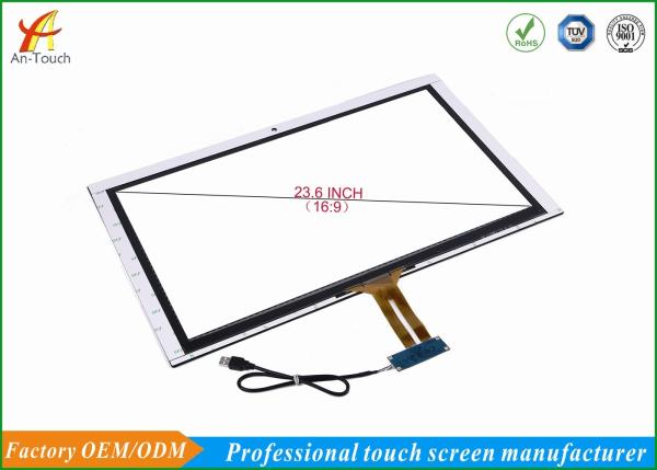 Quality Waterproof 23.6 Large Touch Screen Display Panel With Silk Print For Kiosk for sale