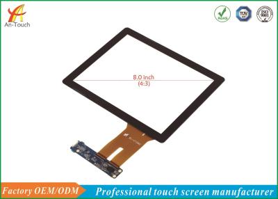 China Customized 8.0 Inch Industrial Touch Screen Panel AG/AR/AF Cover Treatment for sale