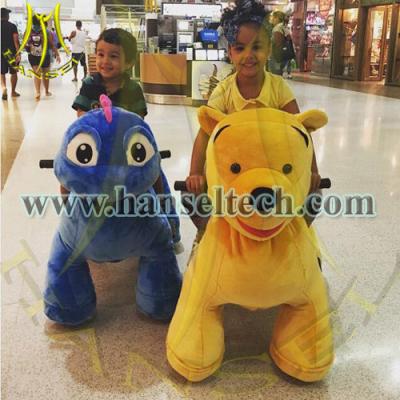 China Hansel lovely dog ride coin operated plush ride on animal in Guangzhou for sale