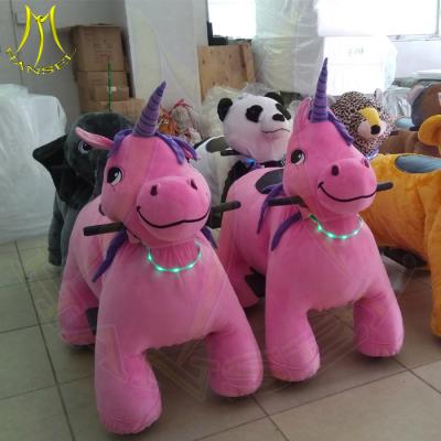 China Hansel entertainment walking battery stuffed kids electric rides on animal for sale