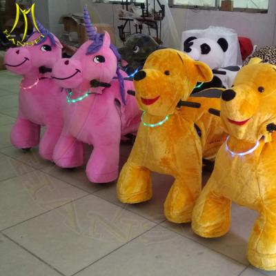 China Hansel amusement park walking plush electronic kid riding horse toy for sale