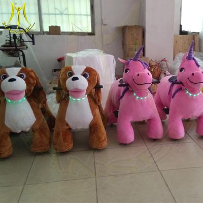 China Hansel hot selling plush walking coin operated kids amusement park rides for sale