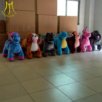 China Hansel  amusement stuffed children electronics toys ride on toys animal plush scooters for sale