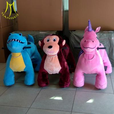 China Hansel  funfair plush battery operated stuffed ride on electric animals for sale