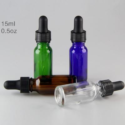 China Clear Dropper Glass Essential Oil Bottle Silk Screen Printing 15ml 20ml 100ml for sale
