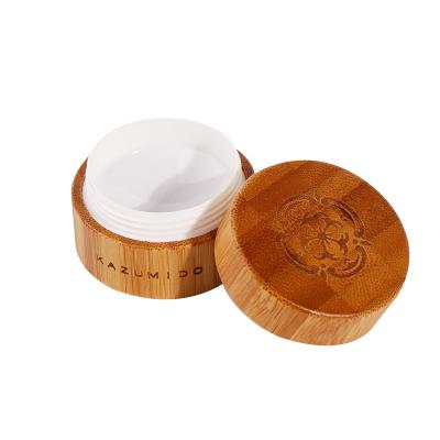 China Cosmetic Packaging Wooden Cream Jar Empty Bamboo Plastic Jar for sale
