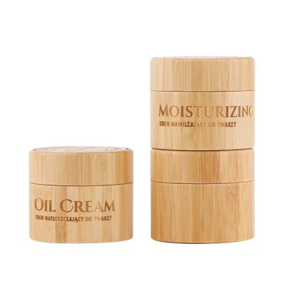 China 5g 10g 15g 20g 30g 50g 100g Wooden Bamboo Jar Packaging For Cream Cosmetic for sale