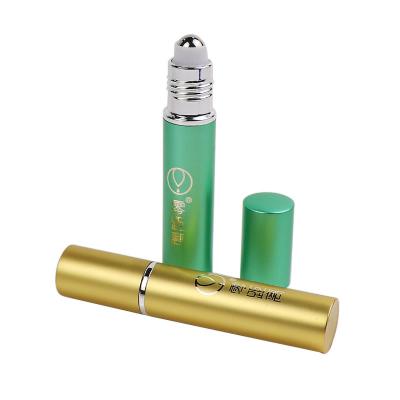 China 0.27 Ounce Twist Up Aluminium Perfume Bottle Metal Roller Balls For Essential Oils for sale
