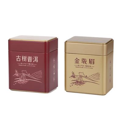 中国 OEM ODMの長方形の金属の収納箱PMSはオフセット印刷の茶錫の小さなかんを 販売のため