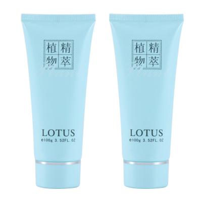 China 100g 3.52OZ Blue Plastic Cosmetic Tubes PE Empty Lotion Squeeze Bottles for sale