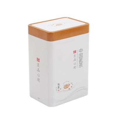 China Hot Stamping White Tinplate Metal Tea Canister 30ml To 300ml for sale