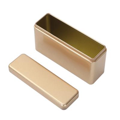 China Custom Rectangular Tin Can Containers Electroplate Gift Tin Plate Box for sale