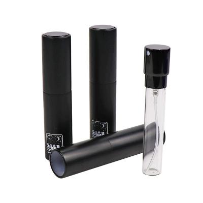China Botella de cristal del espray de Logo Printing Black Perfume Atomizers 0.4OZ 12ml 0.5OZ 15ml en venta