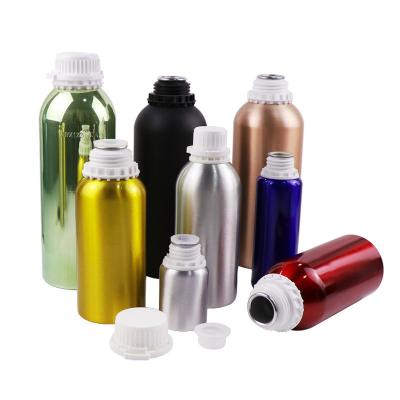 China 150ml 200ml 300ml Aluminum Essential Oil Bottles Screw Lid Serum Bottle With Dropper for sale