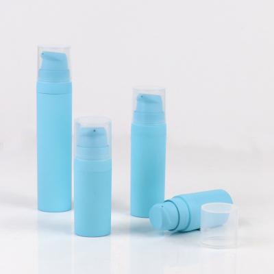 Cina Bottiglia blu dei cosmetici dell'OEM della lozione della pompa della bottiglia 3oz del siero senz'aria blu del fronte in vendita