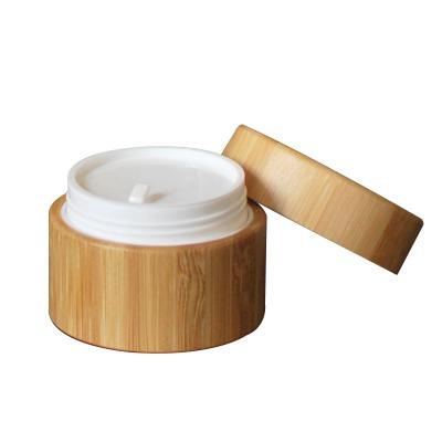 China Mask Mud Bamboo Cosmetic Packaging 85g 3 Oz Spice Jars With Bamboo Lids for sale