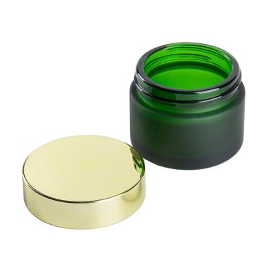 China Vela verde clara de encargo de 200g 7OZ Amber Frosted Glass Jars For en venta