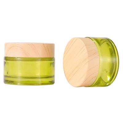 China 5ml 10ml 20ml 30ml 100ml Cosmetic Glass Jars Avocado Green Body Butter Packaging for sale