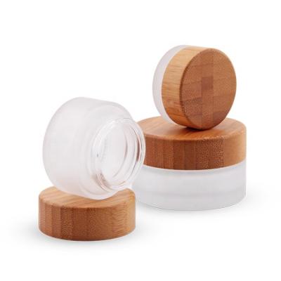 China 0.5OZ 1.76OZ 2OZ Ointment Cream Matte Glass Jar Frosted Glass Makeup Containers for sale