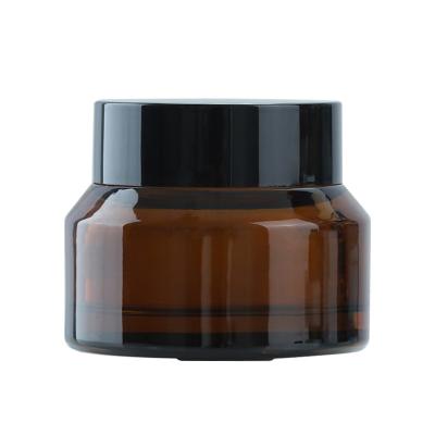 China 1OZ 1.8OZ 2.8OZ 3.5OZ Cosmetic Glass Jars Brownness Glass Lotion Containers for sale