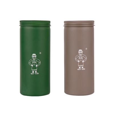 China 15ML To 250ML Green Round Aluminum Canisters Embossed Logo Empty Coffee Can for sale