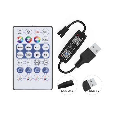 China Mini USB 5V LED Strip Controller , Pixel LED Light Controller Bluetooth With RF Remote for sale