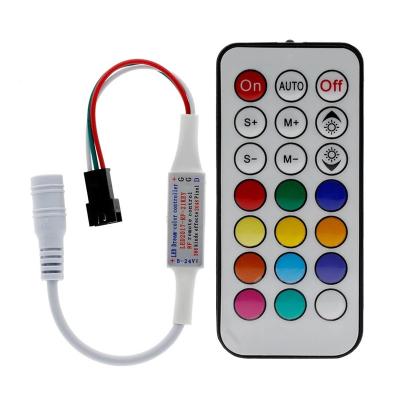 China 21 Keys Mini RF Remote Controller , Magic Color Controller For LED 2811 2812 Pixel Strip for sale